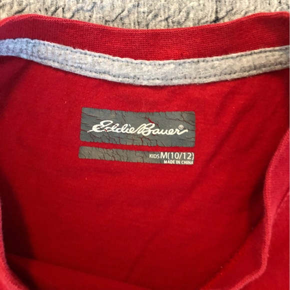 Eddie Bauer Live Wild Bigfoot Longsleeve red Tee Medium - Picture 7 of 9